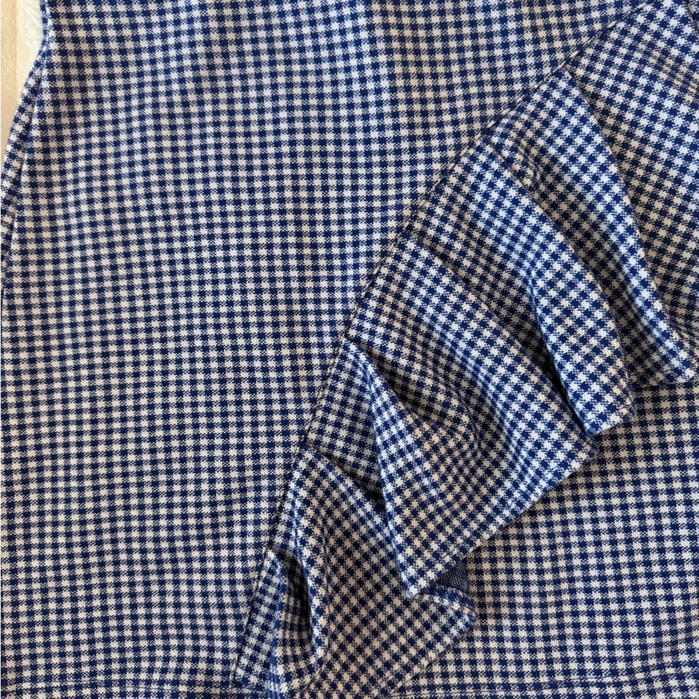 Topshop Navy Checkered Mini Skirt - Picture 2 of 4